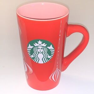 Starbucks Red Holiday Ornament Mug Pink Interior Tall Latte Coffee Tea Cup